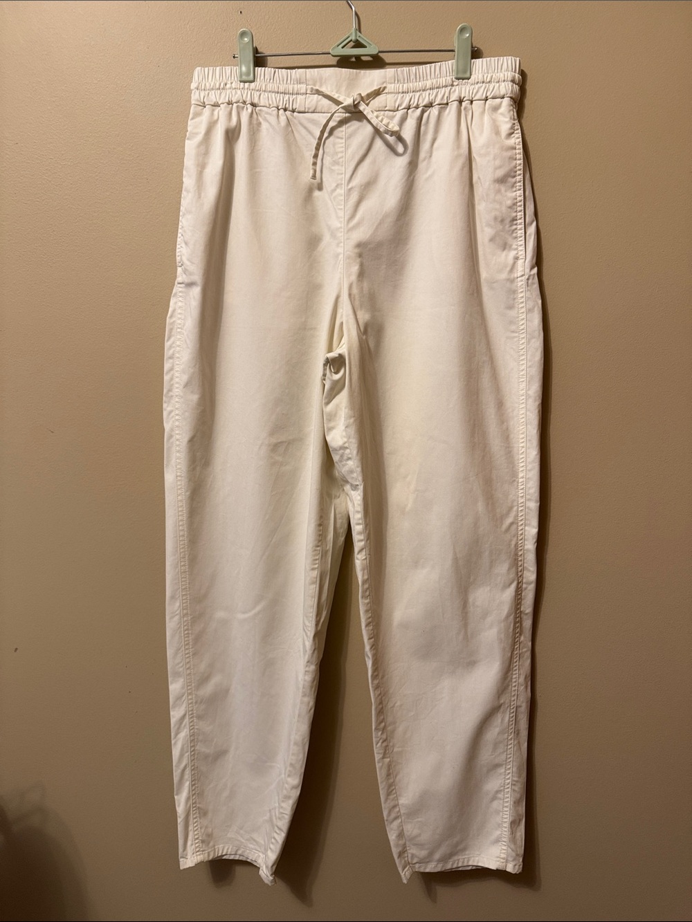 COS Cream Straight-Leg Drawstring Pants